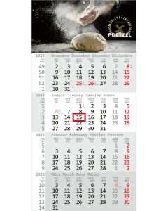Einblatt-Monatskalender Rational 4 mit roten Kalendarium
