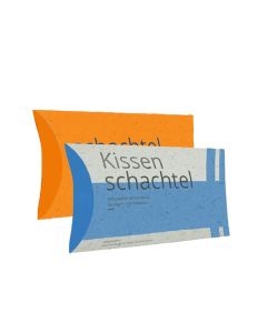 Kissenschachtel mit individuellem Aufdruck aus Graskarton, 9 x 3 x 15 cm (ab 50 Stück)