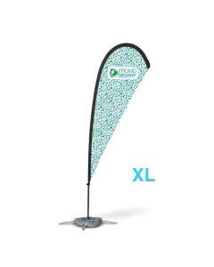 Express Beachflag Tropenform XL mit Logo bedrucken