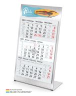 Tischkalender Stahl-Optik als Metall Aufstellkalender Steel Complete für Büro mit eigenem Logo bedrucken