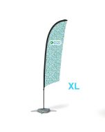 Express Beachflag Halbrund XL mit Logo bedrucken